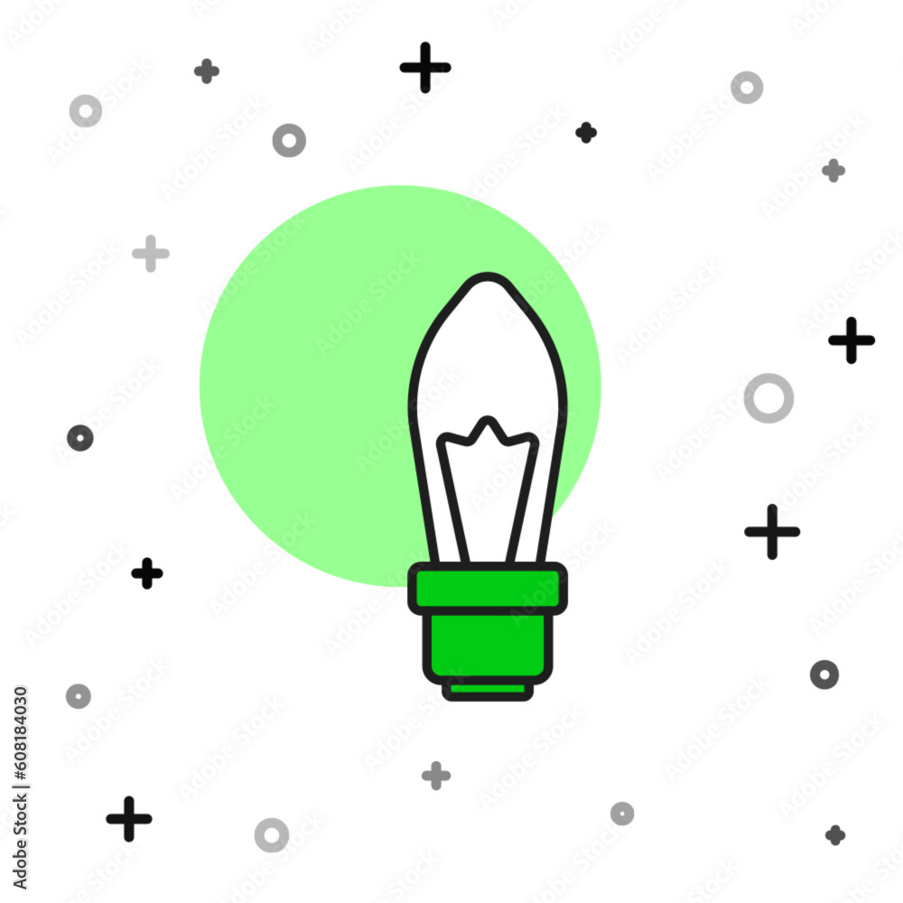 Poster filled outline light bulb with concept of idea icon isolated on white background. energy and idea sy