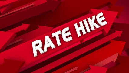 Rate Hike Interest Increase Rising Arrows Cost Borrow Money Higher 3d Animation