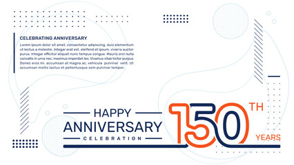 150th anniversary template design with abstract background, vector template