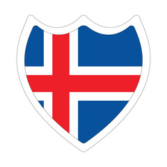 Iceland national flag. Flag of Iceland in star shape.