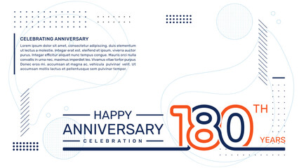 Fototapeta premium 180th anniversary template design with abstract background, vector template