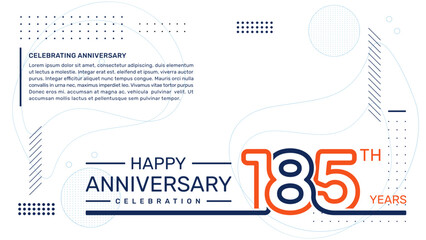 185th anniversary template design with abstract background, vector template