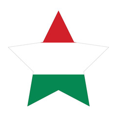Hungary flag in star shape. Flag of Hungary in star shape