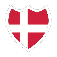 Flag of Denmark. Danish Flag in shape