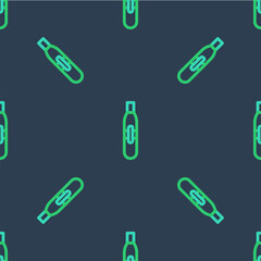 Line Electronic cigarette icon isolated seamless pattern on blue background. Vape smoking tool. Vaporizer Device. Vector
