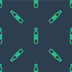 Line Electronic cigarette icon isolated seamless pattern on blue background. Vape smoking tool. Vaporizer Device. Vector