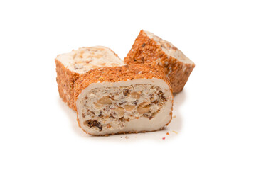 Sweet roll with nuts, turkish sweets.