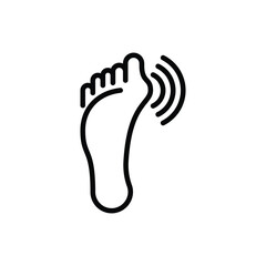 Gout arthritis on foot, joint inflammation thin line icon. Osteoarthritis. Vector illustration.