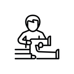 Obraz premium Osteopathy thin line icon. Physiotherapy, arthritis treatment. Massage. Vector illustration.