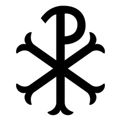 Crismon icon. Cross icon. Christian symbol of christ