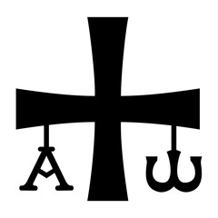 Crismon icon. Cross icon. Christian symbol of christ
