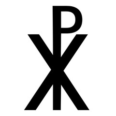 Obraz premium Crismon icon. Cross icon. Christian symbol of christ