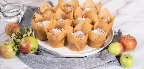 Apple sharlotka muffin