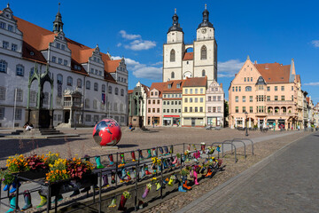 city old town square Marketplace Lutherstadt Wittenberg