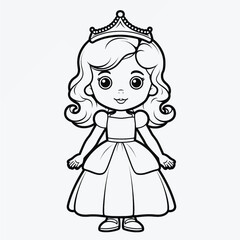 Fototapeta premium Vector Illustration: Cute Policeman Coloring Page with Sharp Black Lines