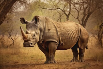 rhino in the wild. Generative AI