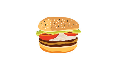 hamburger isolated on white background