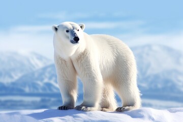 Fototapeta na wymiar polar bear in the snow. Generative AI