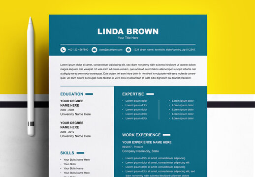 Black and White Minimal Resume Layout Kit