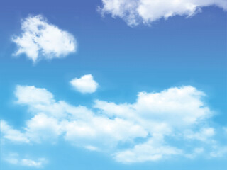 Background with clouds on blue sky. Vector background - 608192654