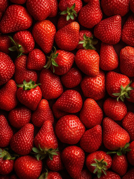 Fresh and delicious red strawberries