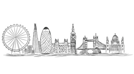 london city skyline sketch © fba_designs
