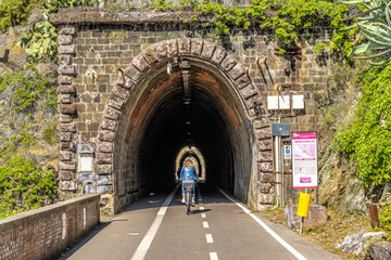 Fototapeten Ligurien Tunnel from Levanto to Bonassola Cinque Terre, Italy  © Frankix