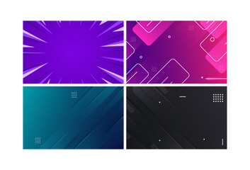 Modern background, colorful, geometric style, gradation 4 set collection,eps 10