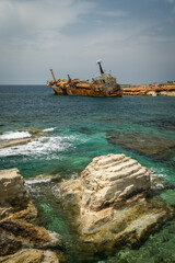 Epave d'un veux crag échoué sur les côtes Chypriote