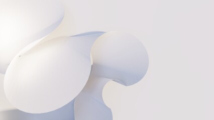 Abstract white background curved pattern of design 3d render
