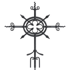 Obraz premium 3D rendering illustration of a cast iron Christian Cross