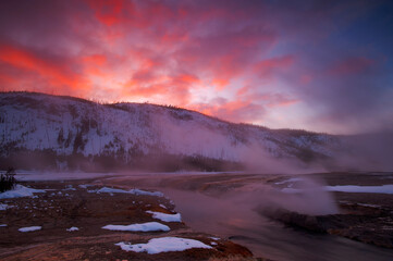 Fototapeta premium Yellowstone National Park in winter