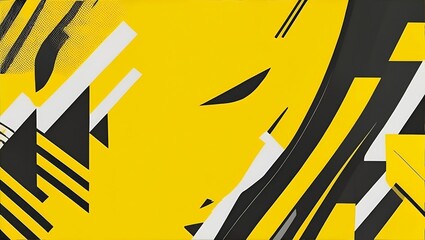 Abstract Painting. Black and yellow splash of painting mosaic pattern art wallpaper. generative AI