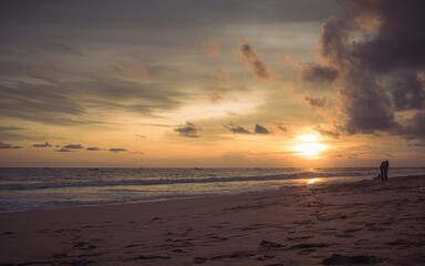 sunset on the indonesia beach