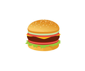 Hamburger fast food meal illustration vector image