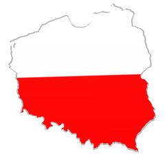 map of poland in flag colors
