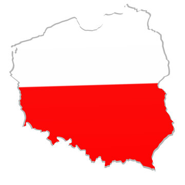 Fototapeta map of poland in flag colors