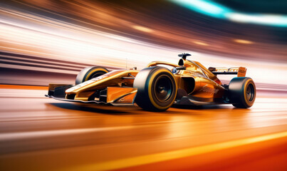 Fototapeta premium formula race car in motion at tunnel