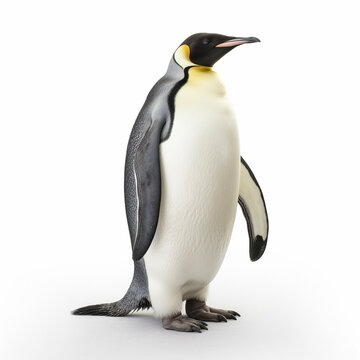 コウテイペンギン　白背景　AI生成画像　ジェネレーティブAI