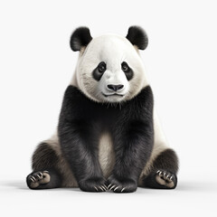 パンダ　白背景　AI生成画像　ジェネレーティブAI
