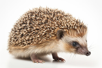 Fototapeta premium ハリネズミ 白背景 AI生成画像 ジェネレーティブAI