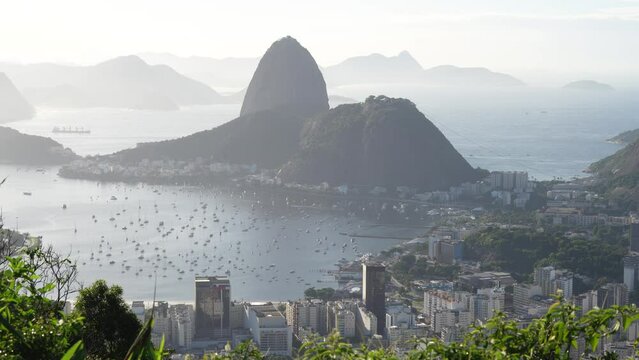 Cable car and Sugar Loaf mountain in Rio de Janeiro. video 4k.