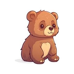 Fototapeta premium Cuddly Bear: Adorable 2D Illustration