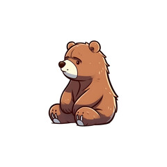 Obraz premium Cuddly Bear: Adorable 2D Illustration