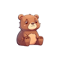 Cuddly Bear: Adorable 2D Illustration