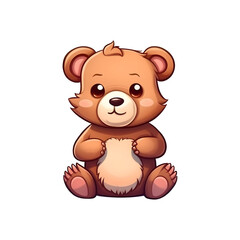 Cuddly Bear: Adorable 2D Illustration