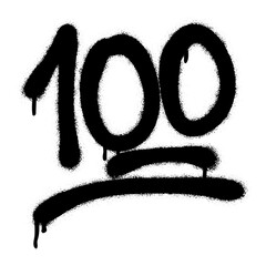 Isolated spray-painted graffiti symbol 100% over white. © Dusan