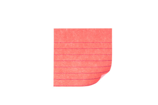 Blank Red Post It Notes Isolated On White Background With Clipping Path.