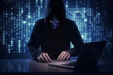 cybersecurity concept identity theft, Database hacks, internet cyber crime. hacker attack, Hacking and stealing data. damage the system and hack the, Generative AI