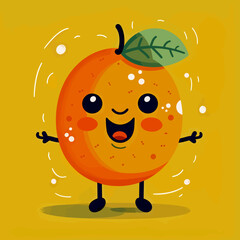 Friendly Orange Fruit Character